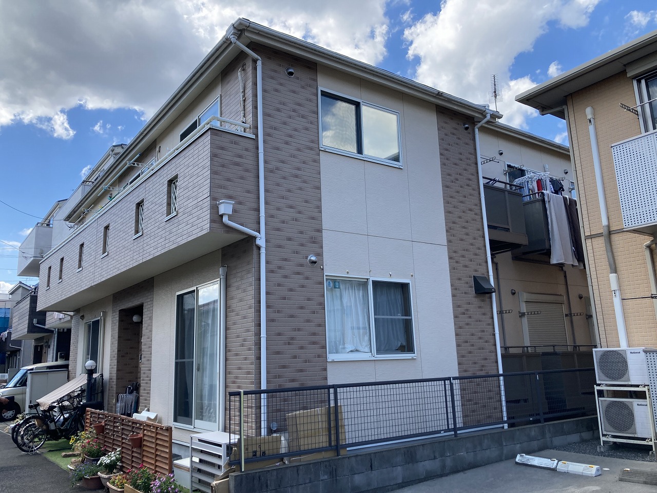 塗り替え時の外壁の本前川のお住い