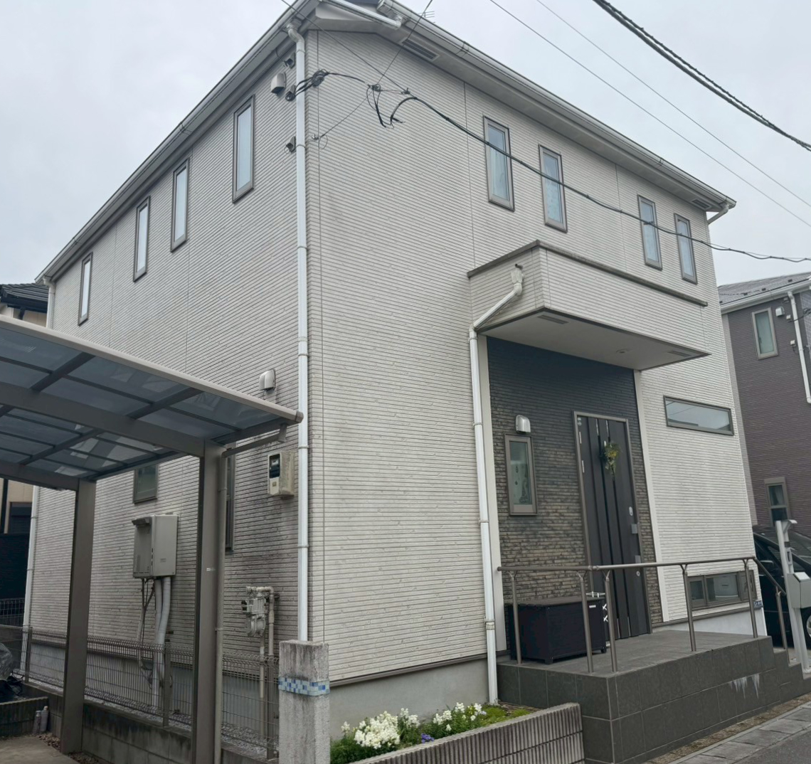 柏市新富町の外壁塗装施工前の家