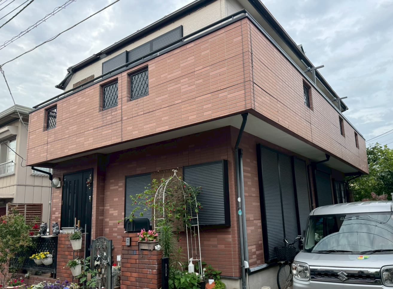 柏市南増尾の外壁塗装の施工前の様子