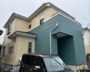 外壁塗装が施された柏市五條谷の家