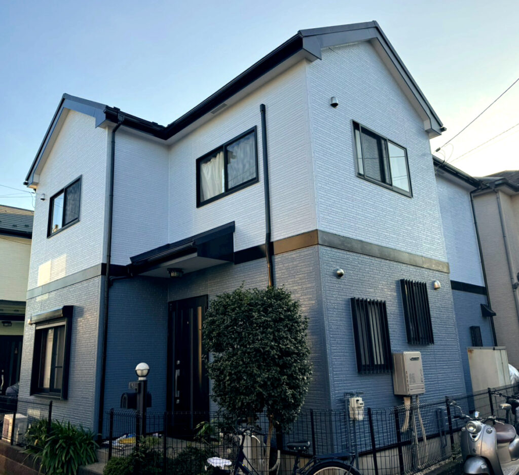柏市豊四季にて 外壁がきれいに塗装された様子