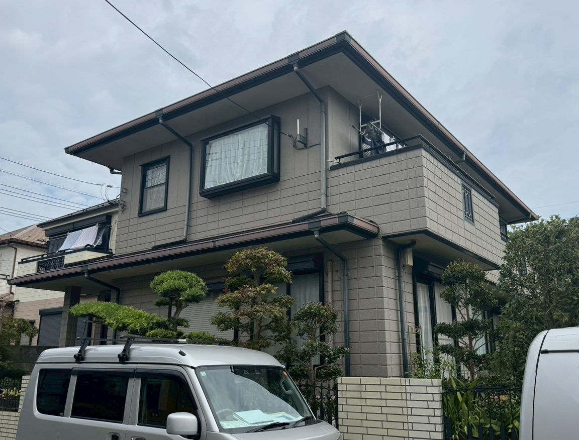 柏市新富町の家、外壁塗装工事の施工前