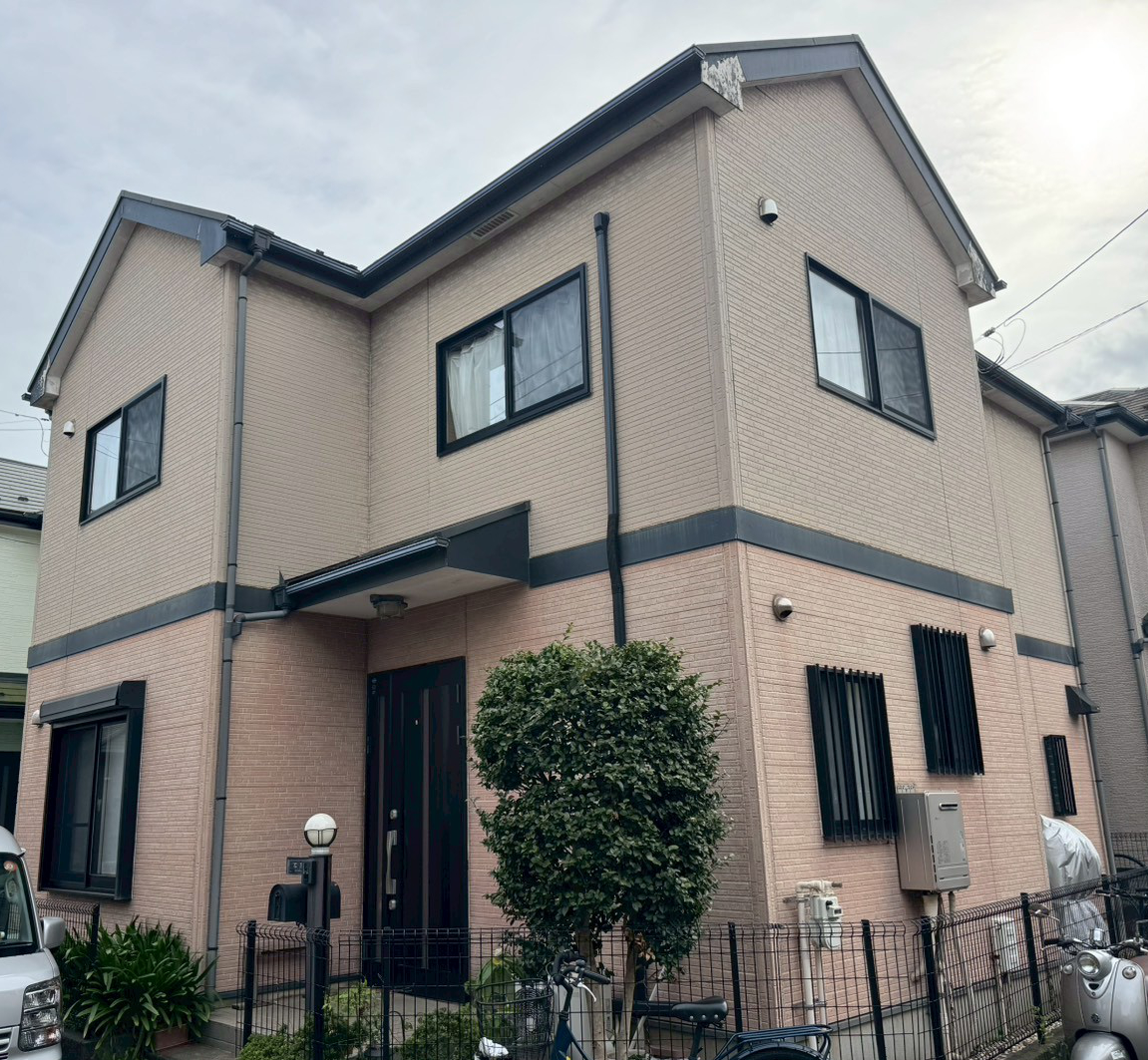 柏市豊四季の外壁塗装施工前の様子