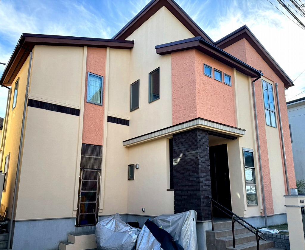 柏市手賀の杜で外壁塗装後の美しい仕上がり