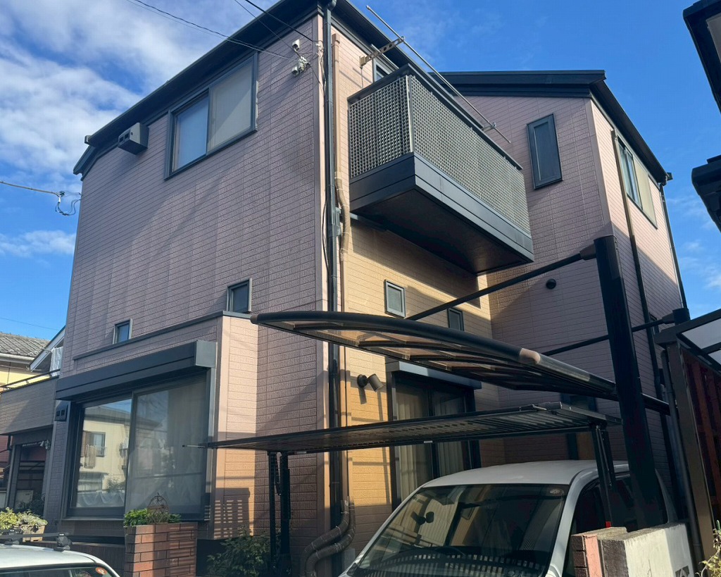 柏市新富町の家、外壁サイディング施工前の状態