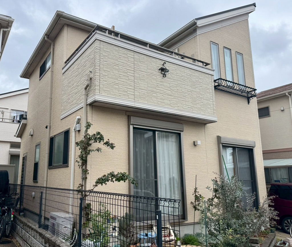 流山市野々下の外壁塗装施工前の様子