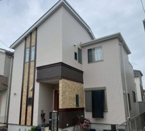 流山市野々下、施工後の美しい外壁の家