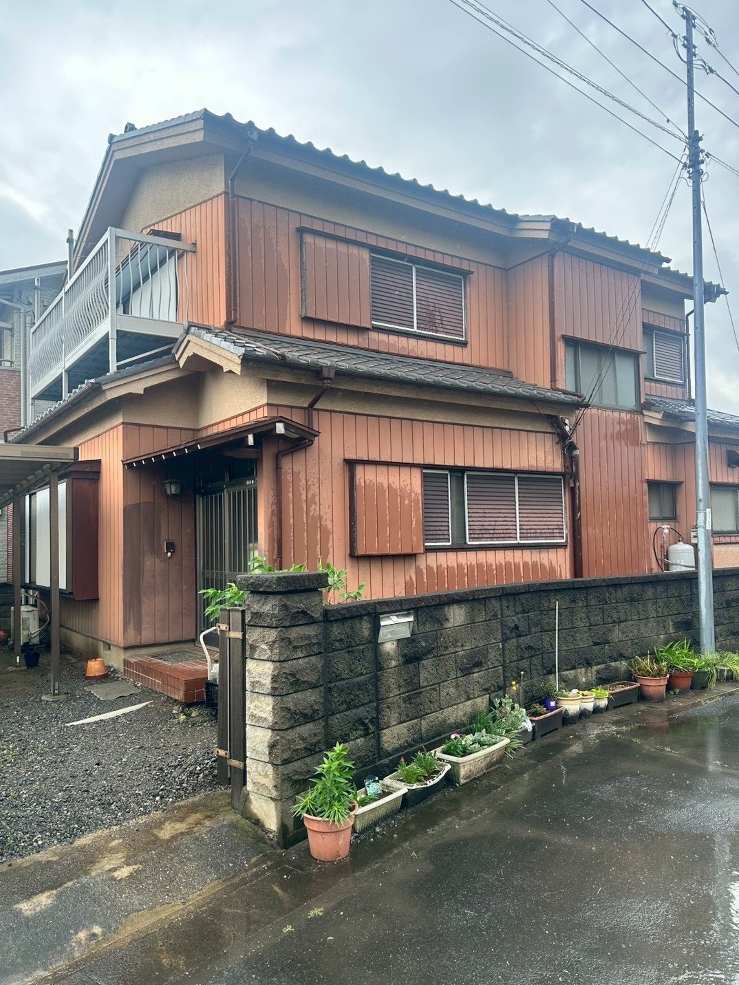 八潮市鶴ケ曽根外壁塗装工事施工前